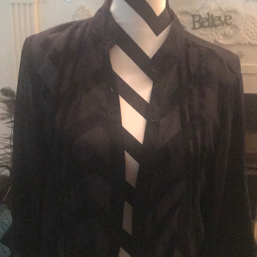 Sheer black blouse